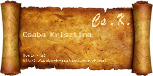 Csaba Krisztina névjegykártya